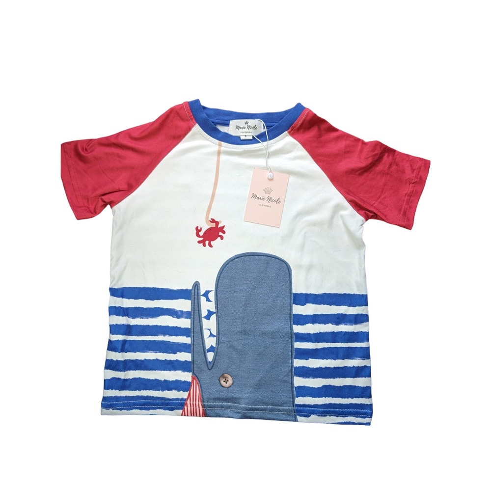 Mud Pie Baby Boys Whale Tee Top Size S